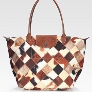 Longchamp Patch Pony Toile Small Shoulder Bag Tote